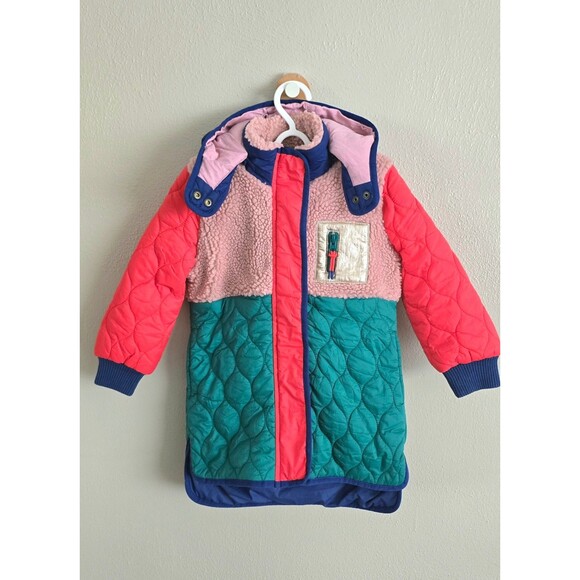 EUC Mini Boden Colorblock Mixed Media Longline CoatSz 2/3